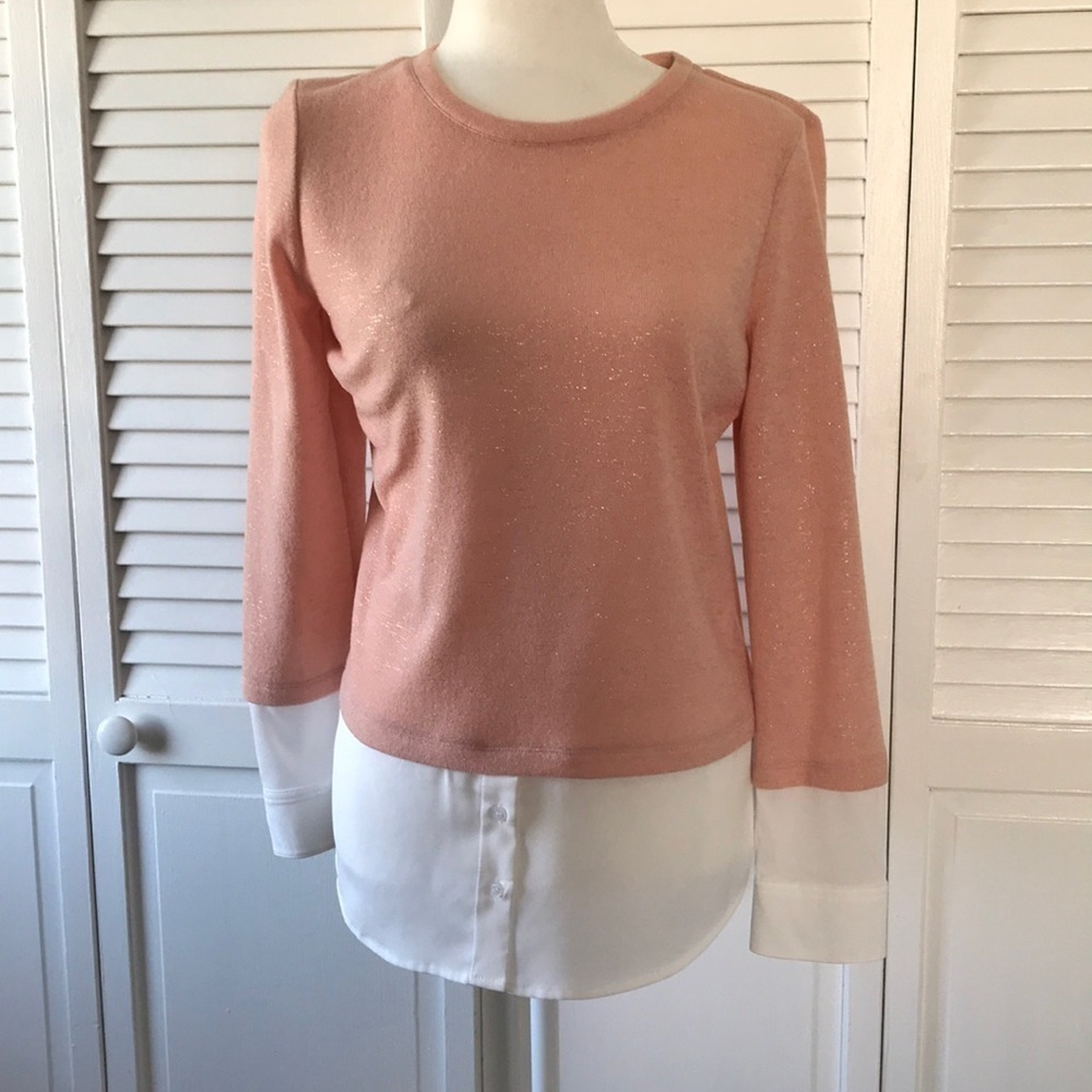2/$50 CALVIN KLEIN Blush Pink Sparkly Sweater Size Medium